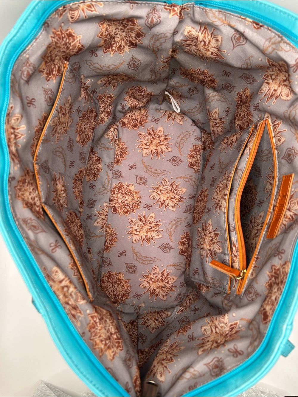 HOBO Teal Leather Tote - Picture 5 of 9